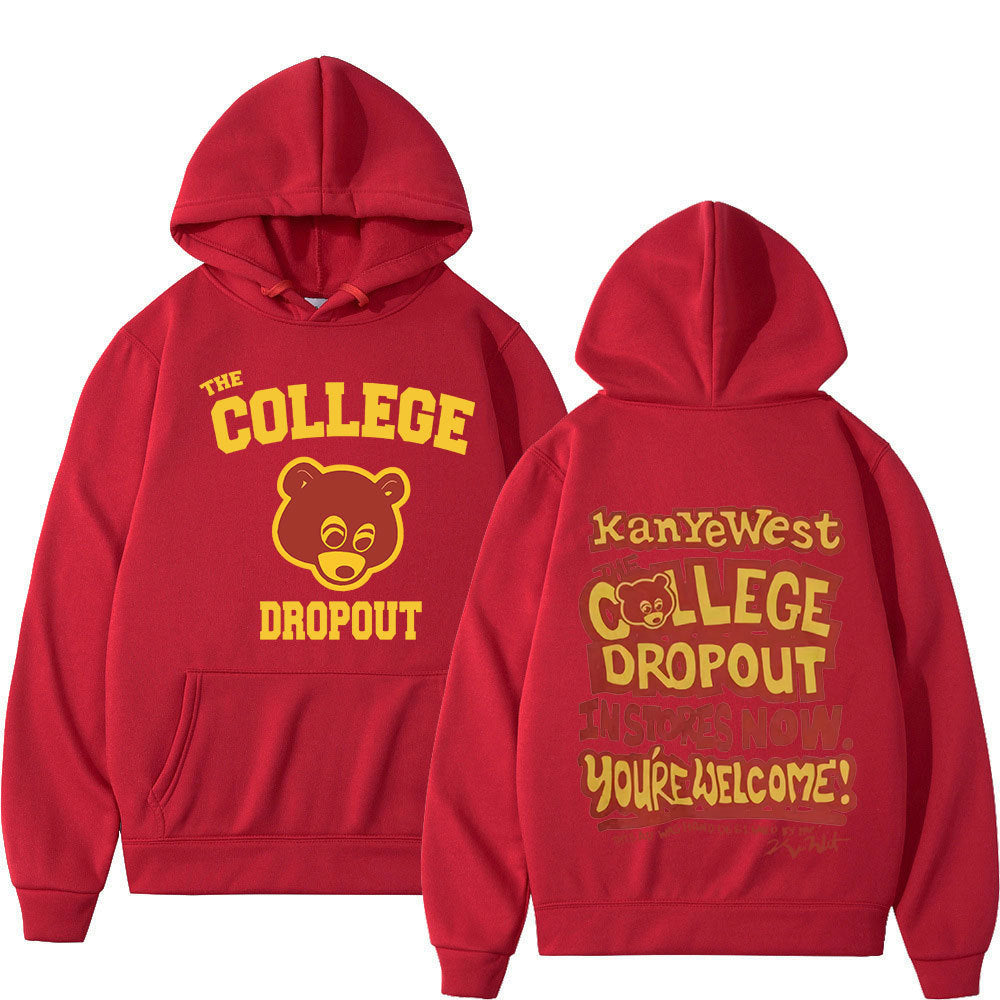 Kanye West College Dropout Hoodie Music Album Double sid ed P